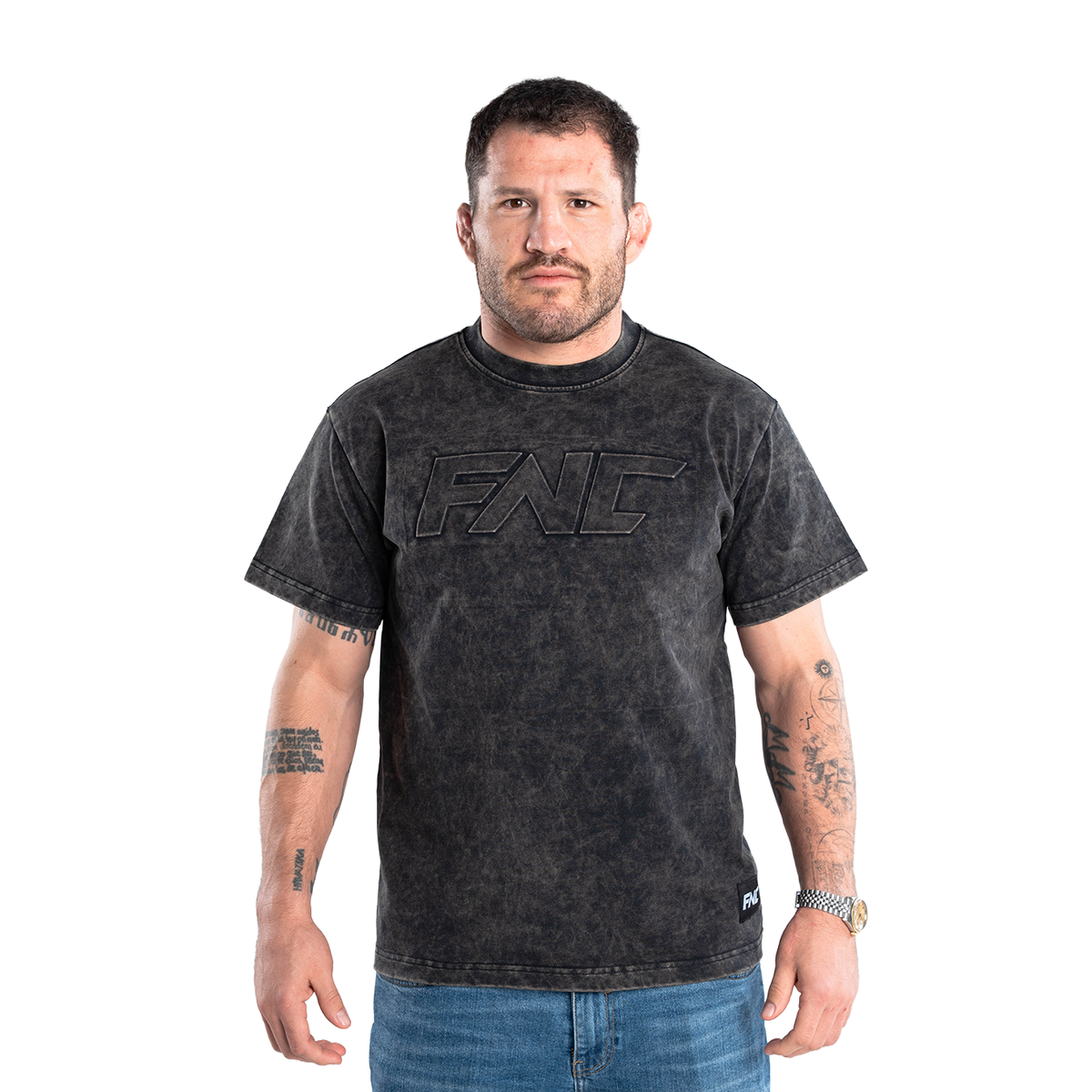 FNC Wash Logo T-Shirt - Washed Black