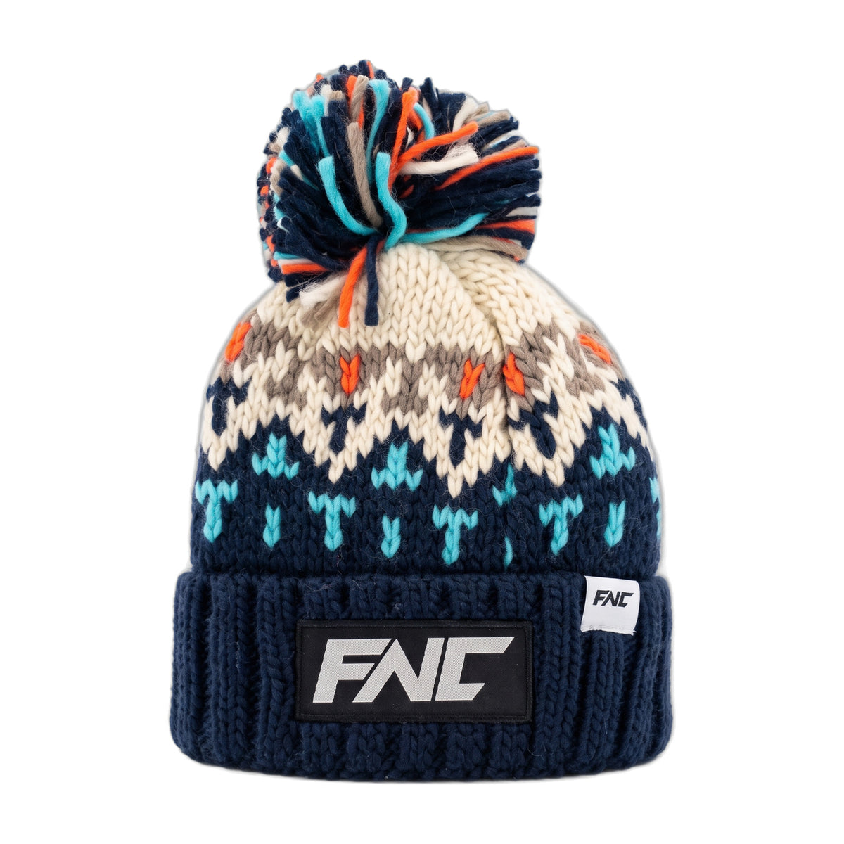FNC Winter Hat Fair Isle Pom Beanie